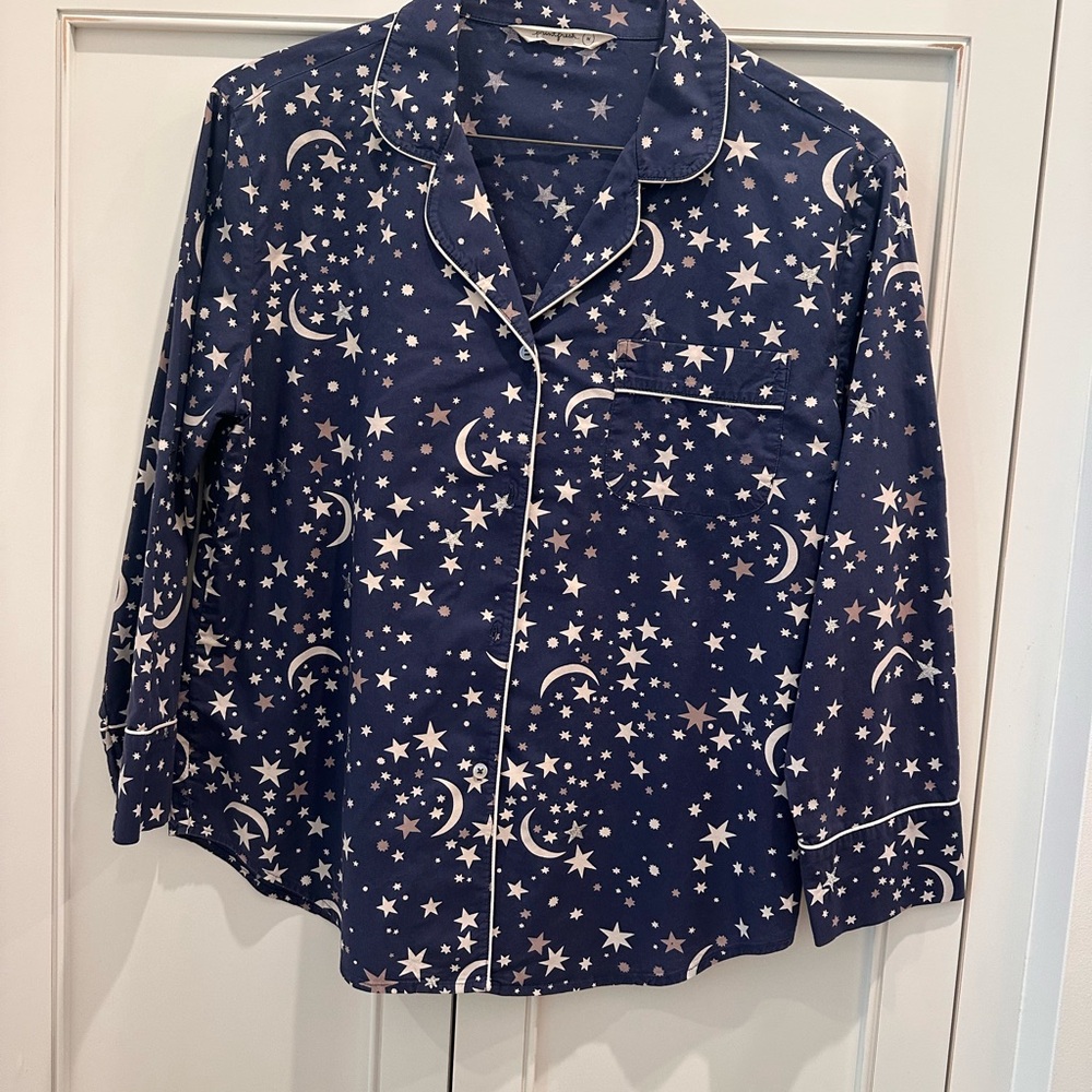 Printfresh celestial skies Navy Star and Moon Pajama set Medium